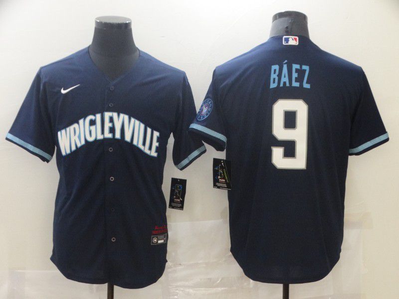 Men Chicago Cubs #9 Baez Blue City Edition 2024 Nike MLB Jersey style 1->atlanta braves->MLB Jersey